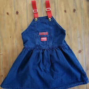 VTG 1980s OSHKOSH B'GOSH DENIM OVERALL DRESS  6X